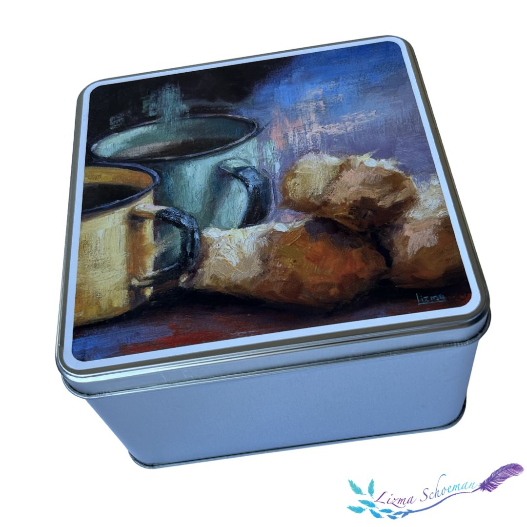COFFEE & RUSKS Square Tin
