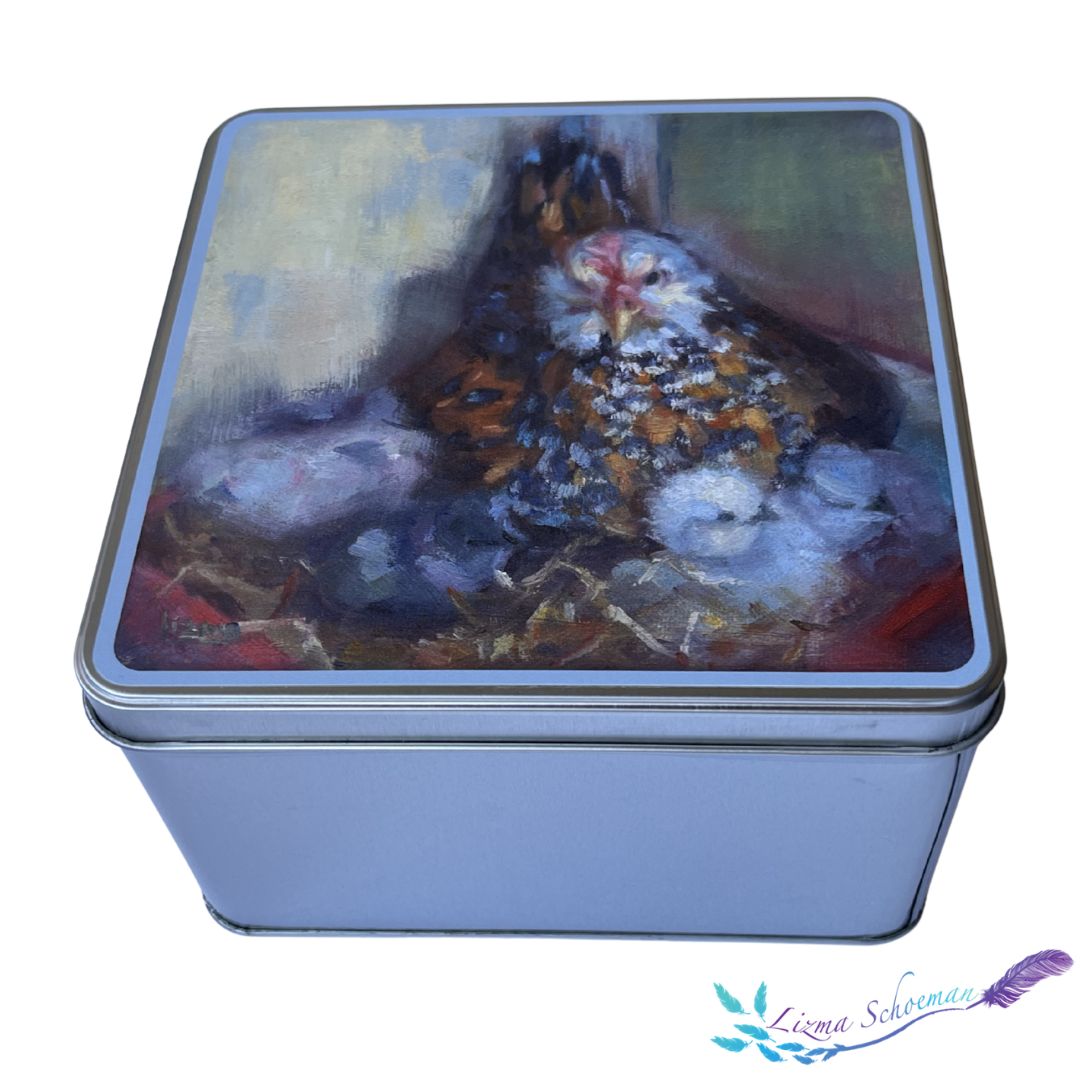 MOTHER HEN Square Tin