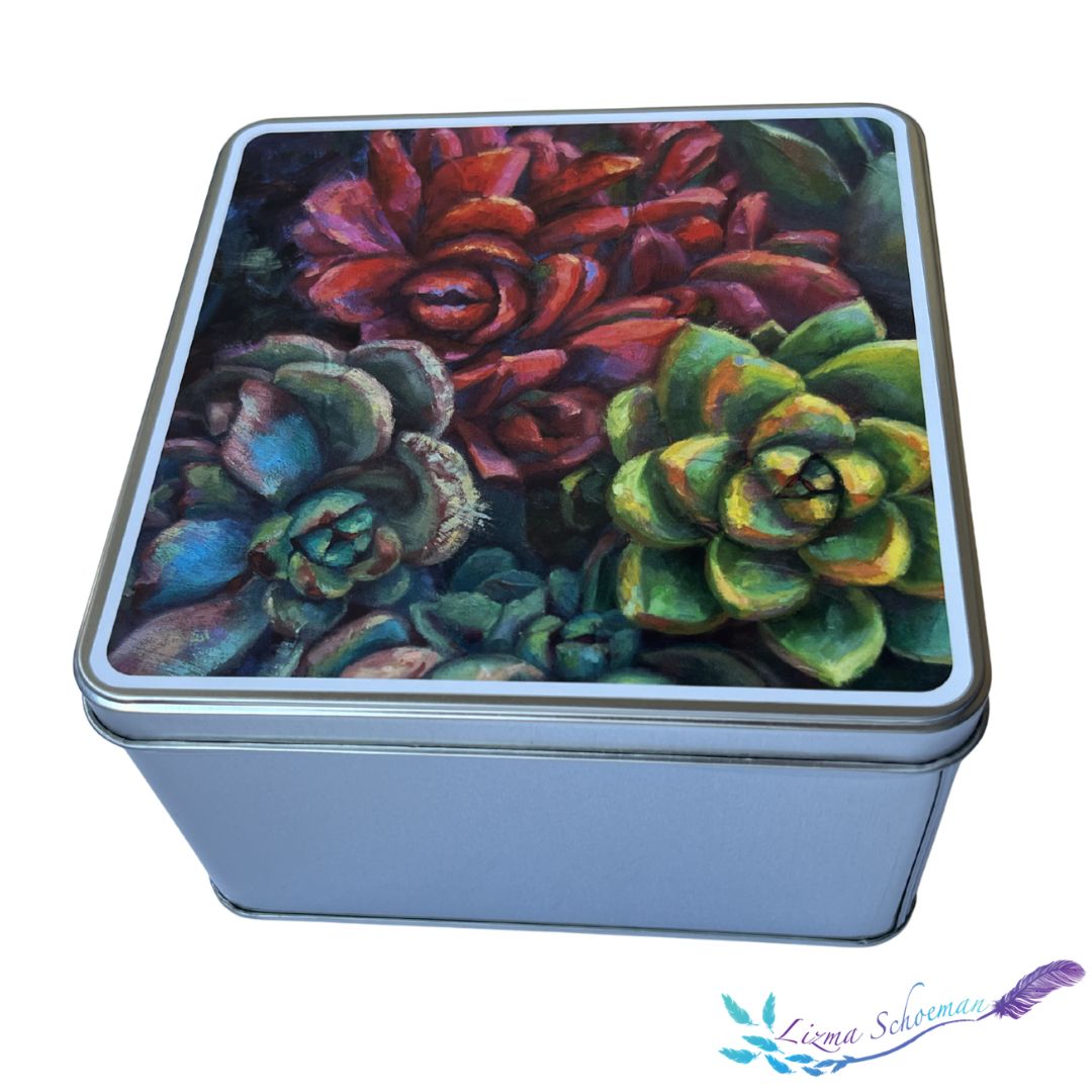 SUCCULENTS Square Tin
